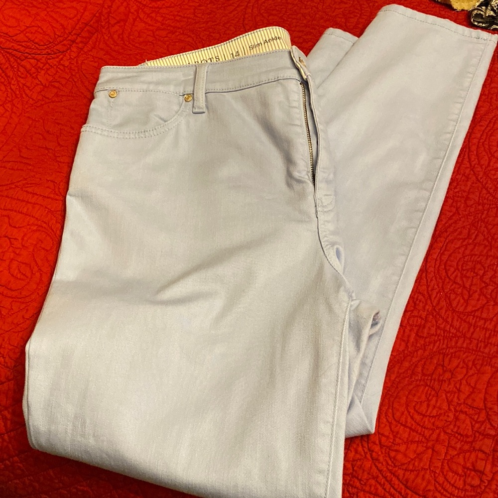 Talbots Slim Ankle Flawless Jeans Size 14 Light Blue